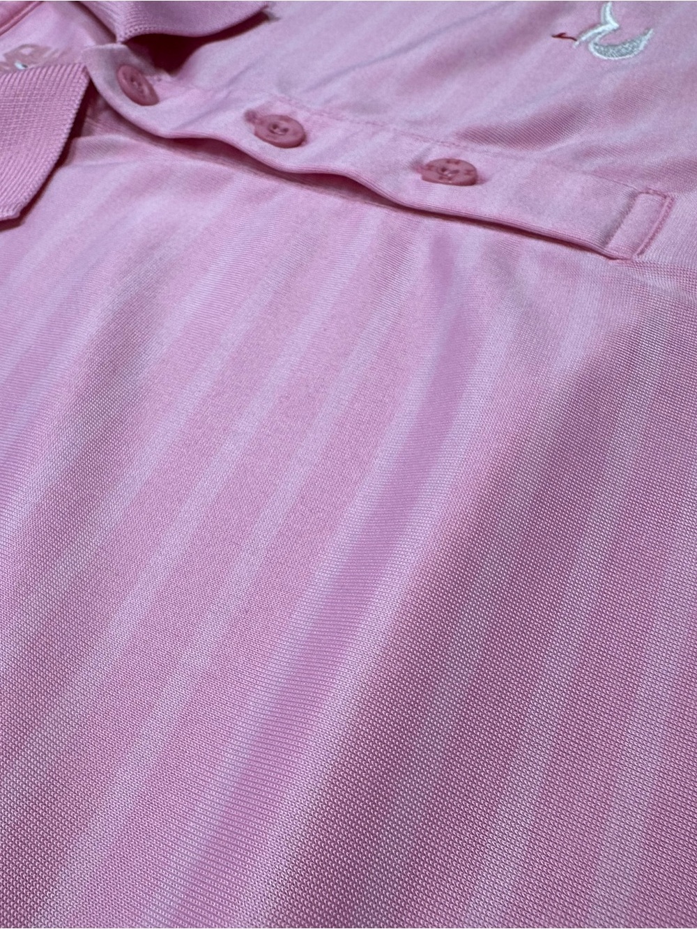 Under Armour Men's Golf Polo Pink Striped Performance SZ L - Picture 7 of 12